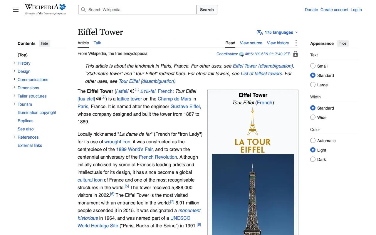 Small preview screenshot of wikipedia.org