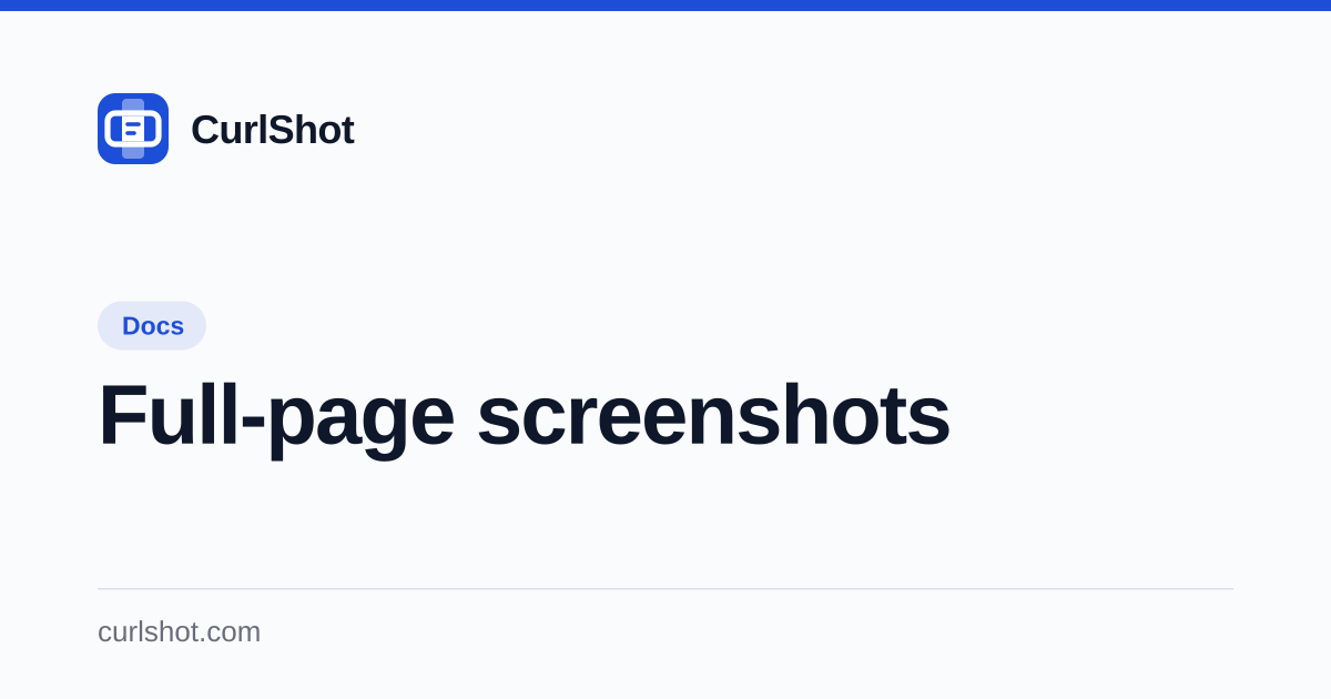 Full-page screenshots | CurlShot